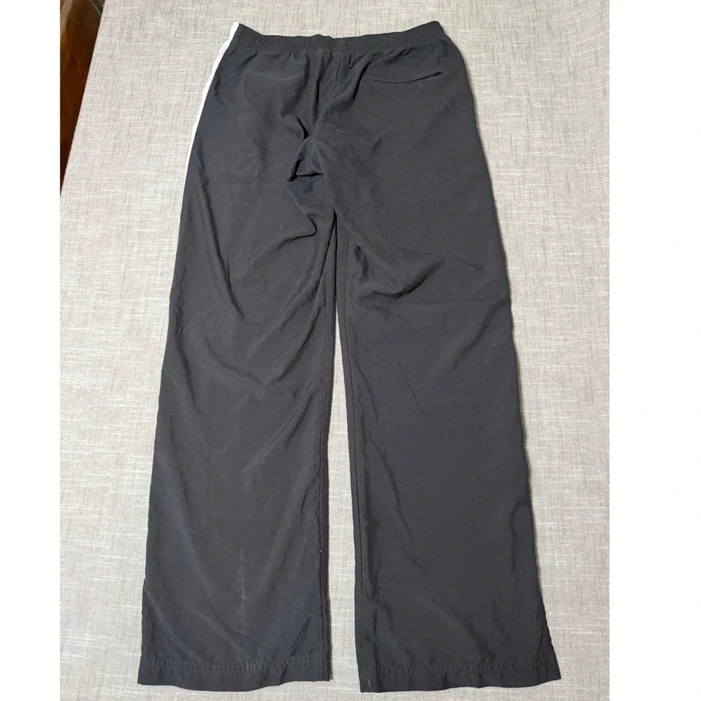 Nike Vintage Track Pants Black White Side Stripe Mesh Wide Leg Mens Medium